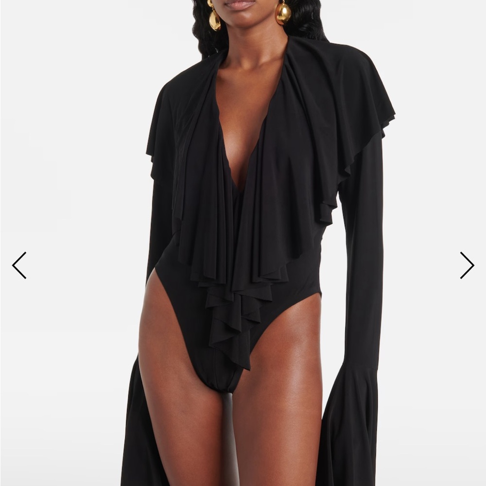 Norma Kamali Black Ruffled Garment